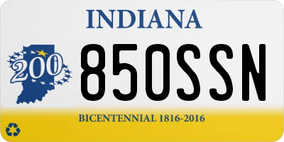 IN license plate 850SSN