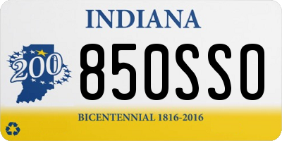 IN license plate 850SSO