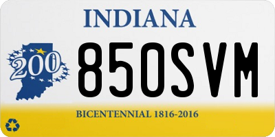 IN license plate 850SVM