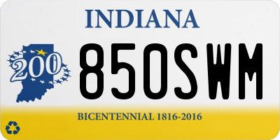 IN license plate 850SWM