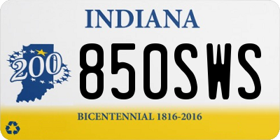 IN license plate 850SWS