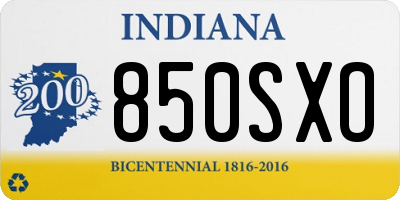 IN license plate 850SXO