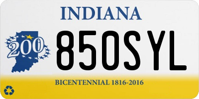 IN license plate 850SYL
