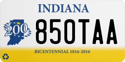 IN license plate 850TAA
