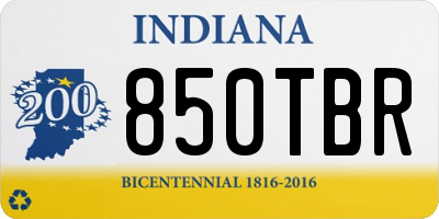 IN license plate 850TBR