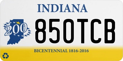 IN license plate 850TCB