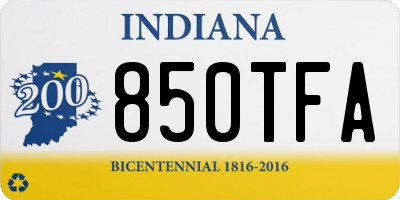 IN license plate 850TFA