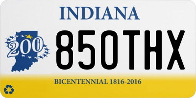 IN license plate 850THX
