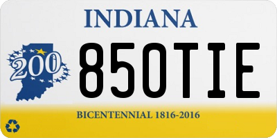 IN license plate 850TIE