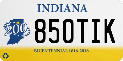 IN license plate 850TIK