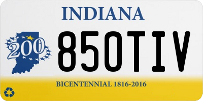 IN license plate 850TIV