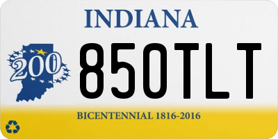 IN license plate 850TLT