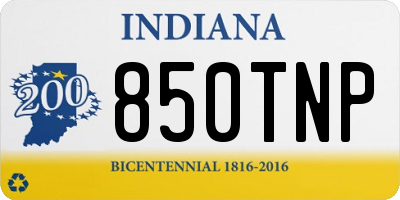 IN license plate 850TNP