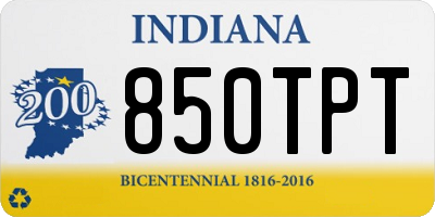 IN license plate 850TPT