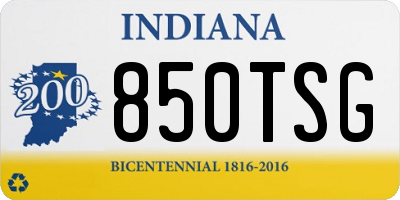 IN license plate 850TSG