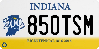 IN license plate 850TSM