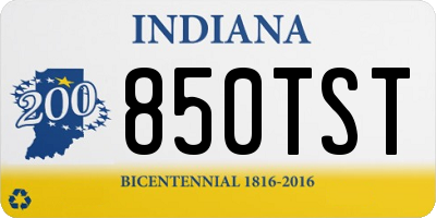 IN license plate 850TST