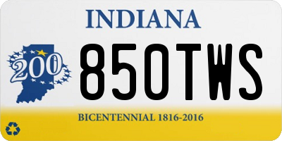 IN license plate 850TWS