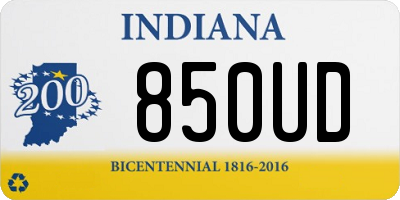 IN license plate 850UD