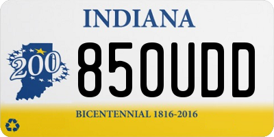 IN license plate 850UDD
