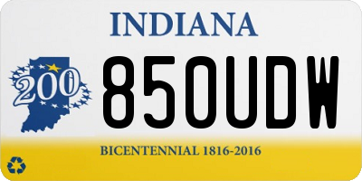 IN license plate 850UDW