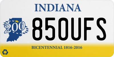 IN license plate 850UFS