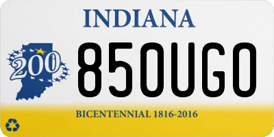 IN license plate 850UGO