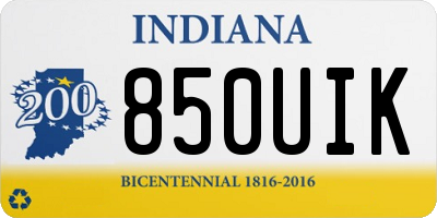 IN license plate 850UIK