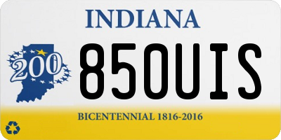 IN license plate 850UIS