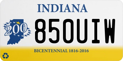 IN license plate 850UIW