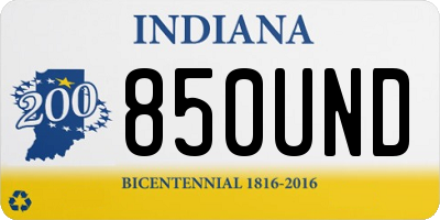 IN license plate 850UND