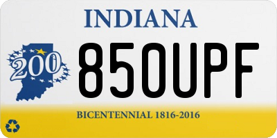 IN license plate 850UPF