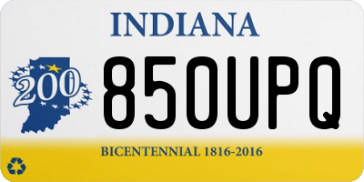 IN license plate 850UPQ