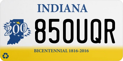 IN license plate 850UQR