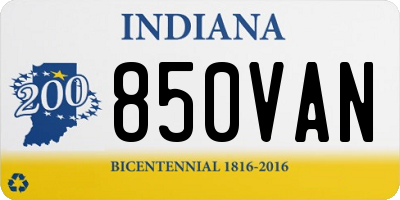 IN license plate 850VAN