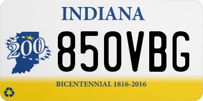 IN license plate 850VBG