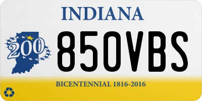 IN license plate 850VBS