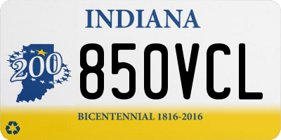 IN license plate 850VCL
