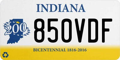 IN license plate 850VDF