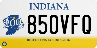 IN license plate 850VFQ