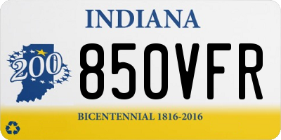 IN license plate 850VFR