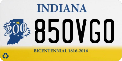 IN license plate 850VGO