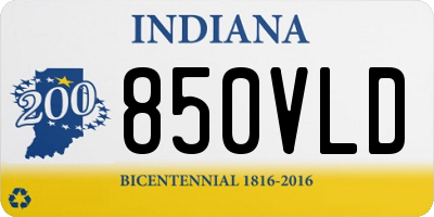 IN license plate 850VLD