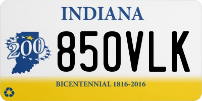 IN license plate 850VLK