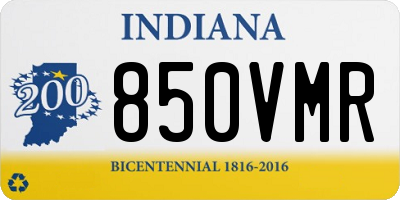 IN license plate 850VMR