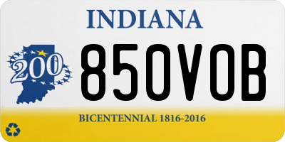 IN license plate 850VOB