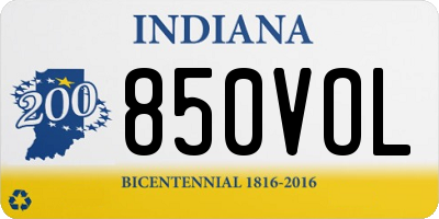 IN license plate 850VOL
