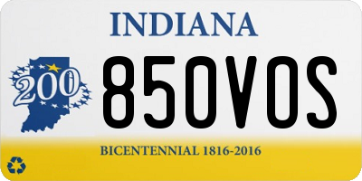 IN license plate 850VOS