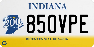 IN license plate 850VPE