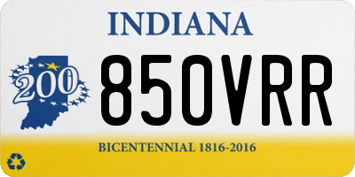 IN license plate 850VRR